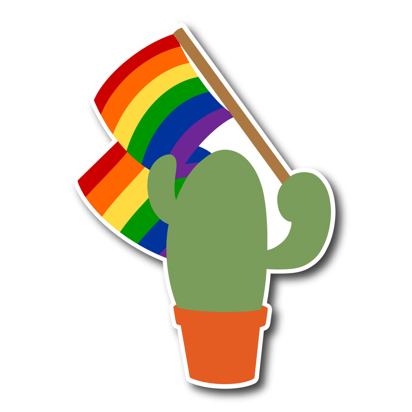 Prickly Pride Stickers | Pride Flag Cacti