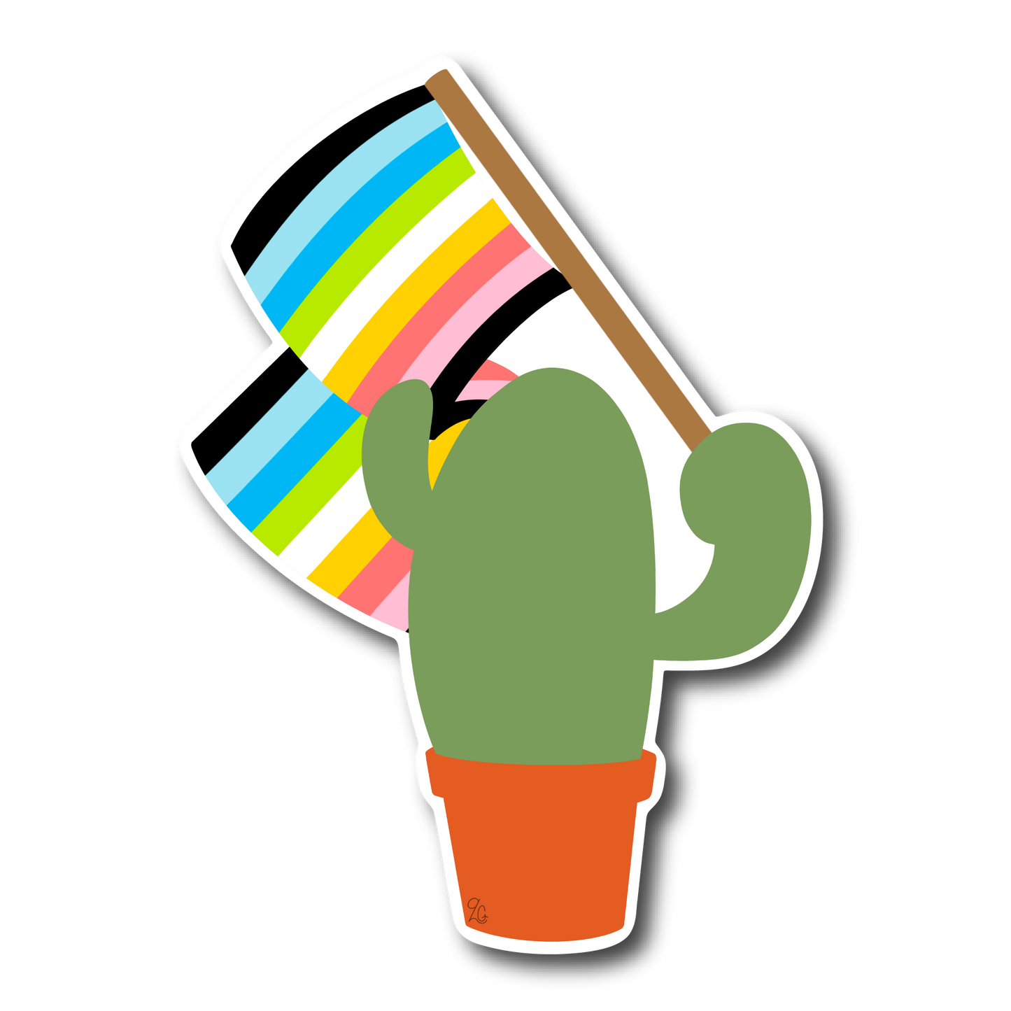 Prickly Pride Stickers | Pride Flag Cacti