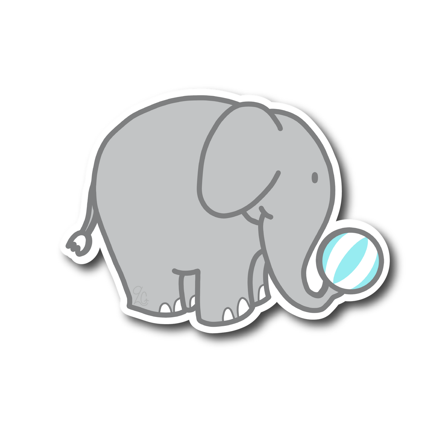 Elephant with Blue Ball