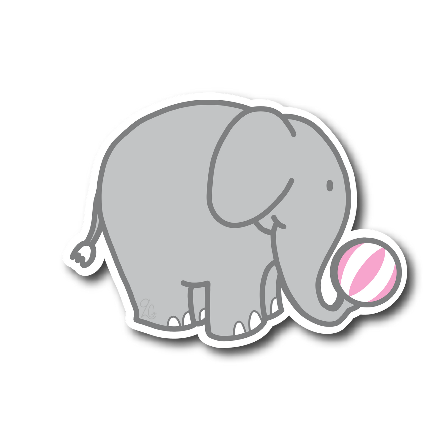 Elephant with Pink Ball